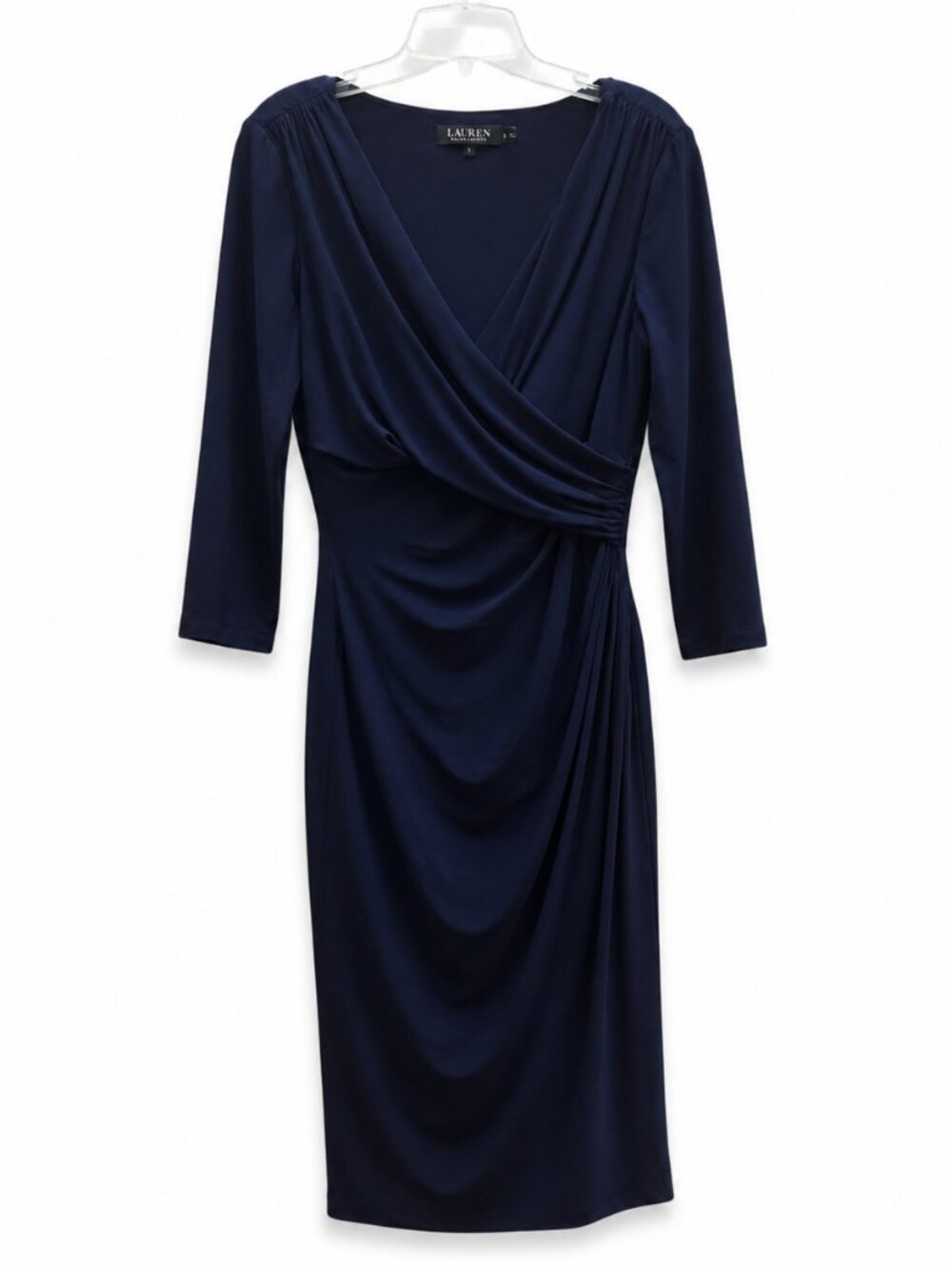 Deep Navy Lauren Faux Wrap Dress